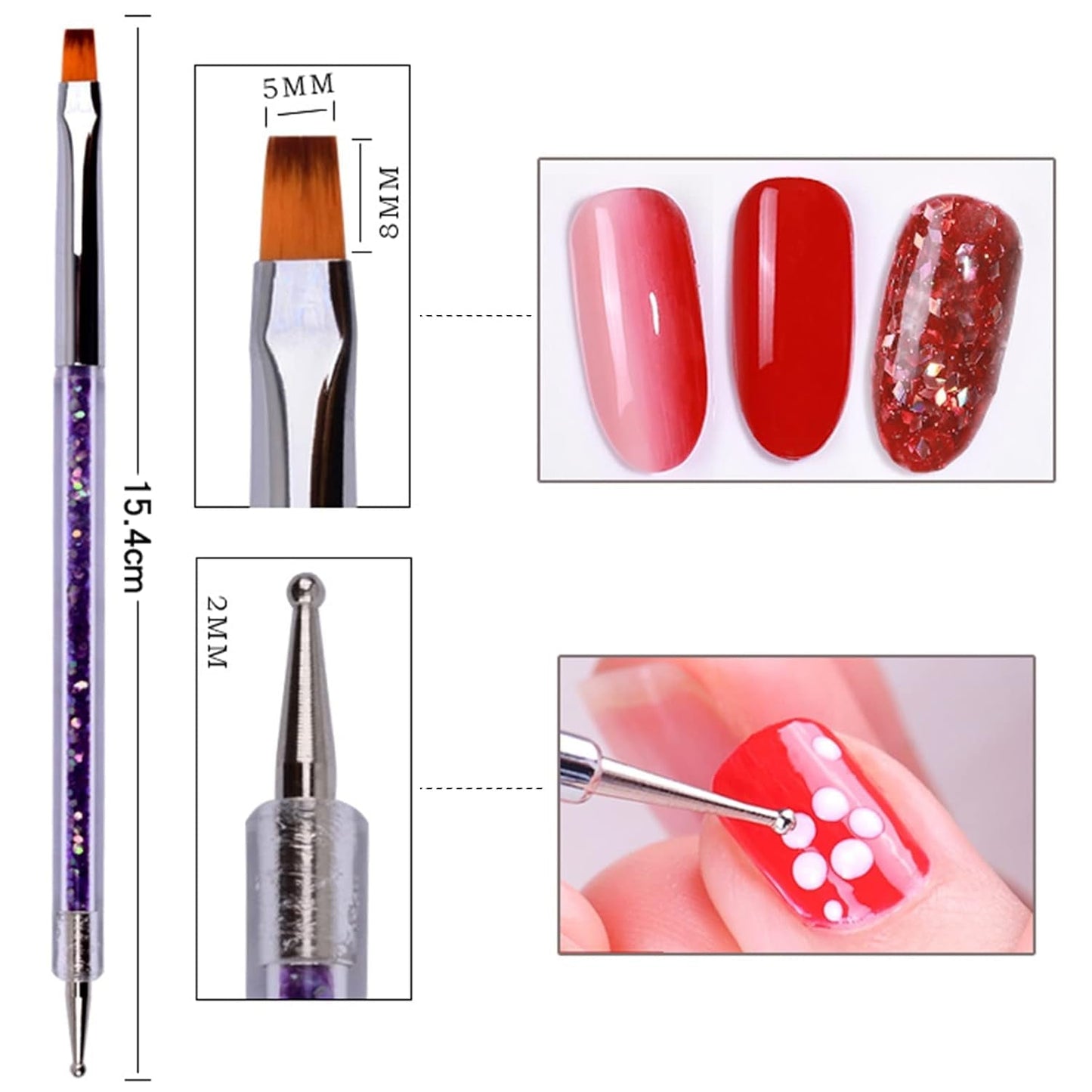 Nagel Art Fineliner Pinsel[5 kusů],Nagel Art Liner Pinsel,Professionel Detail Pinselset,Nagellack Pinsel,Für Nail Art Design Painting Salon,Nageldesign Nagel Fußpflege