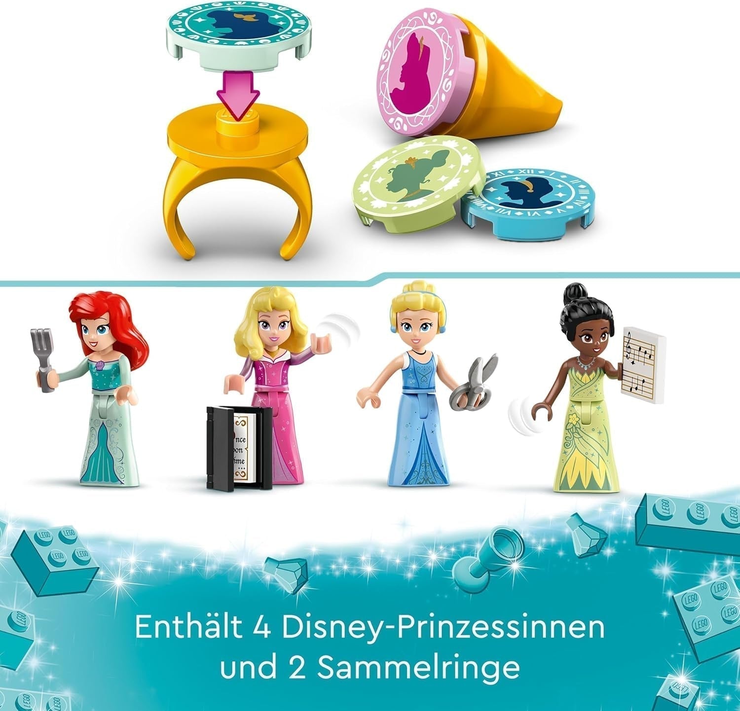 LEGO Disney Princess: Disney Princess Adventure Market, domeček se 4 panenkami včetně Popelky a Ariel, Herní sada s mapou pokladu, dárek pro dívky a chlapce od 6 let 43246 Stavebnice Besuche den LEGO-Store