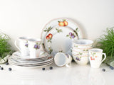 CreaTable, 16999, Flora ORCHARD Series, 16dílná sada nádobí pro 4, Porcelánová kombinovaná služba, Vhodné do myčky a mikrovlnné trouby, Vyrobeno v Evropě