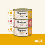 Applaws 100% přírodní prémiové mokré krmivo pro kočky ve více balení kuře ve vývaru – 12 plechovek x 156g balení
