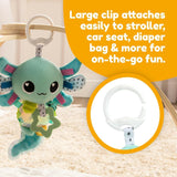 LAMAZE Alise Axolotl - Clip & Go kočárek - Smyslové hračky pro miminka - 0-6 měsíců Hračky pro rané učení - Odborně navrženo pro novorozence - Dárky pro miminka Bebe Naty Shop Toys