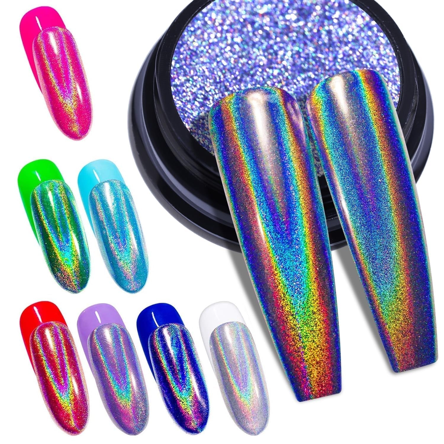 BISHENGYF Silver Chrome Nail Powder – Metal Holo Chromfarbener Nagelpuder, 1G Cromepulver Nägel Glitzer Glänzende Silver Nagelpulver Spiegeleffekt Pigment Nagelkunst, Diy-Dekor-Dekor Frauen Geschenk