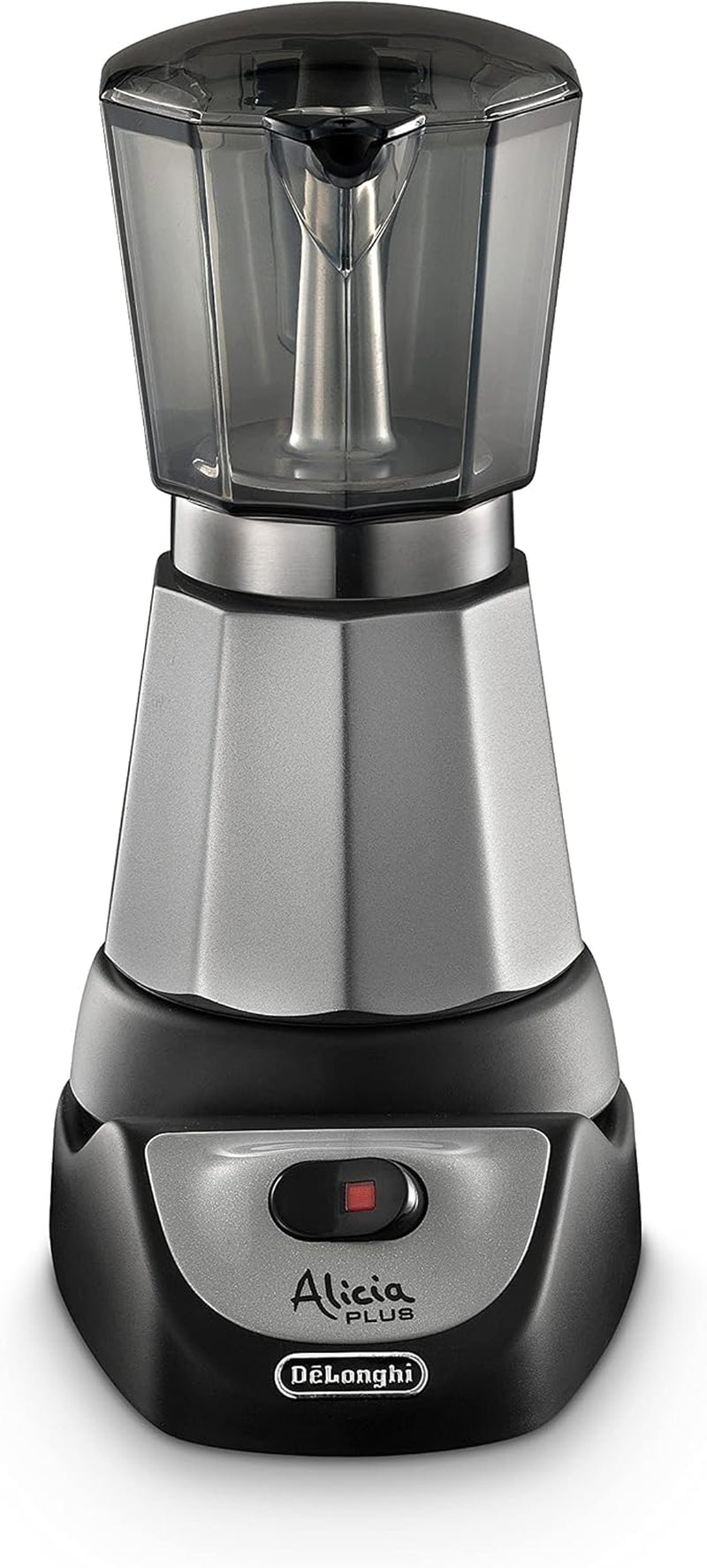 Moka konvička De'Longhi Alicia Plus EMKM6.B (otočná o 360°, 550 W) stříbrno-černá