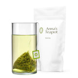 Anna'S Teapot Sencha Bio sáčky zeleného čaje - Bio japonský zelený čaj 20 pyramidových sáčků v uzavíratelném sáčku