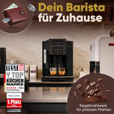 Plně automatický espresso kávovar ProfiCook® s napěňovačem mléka na cappuccino | Kuželový mlýnek | s funkcí ohřevu šálků | Italská profesionální pumpa | Dotykový displej | Espresso | PC KAV 1281