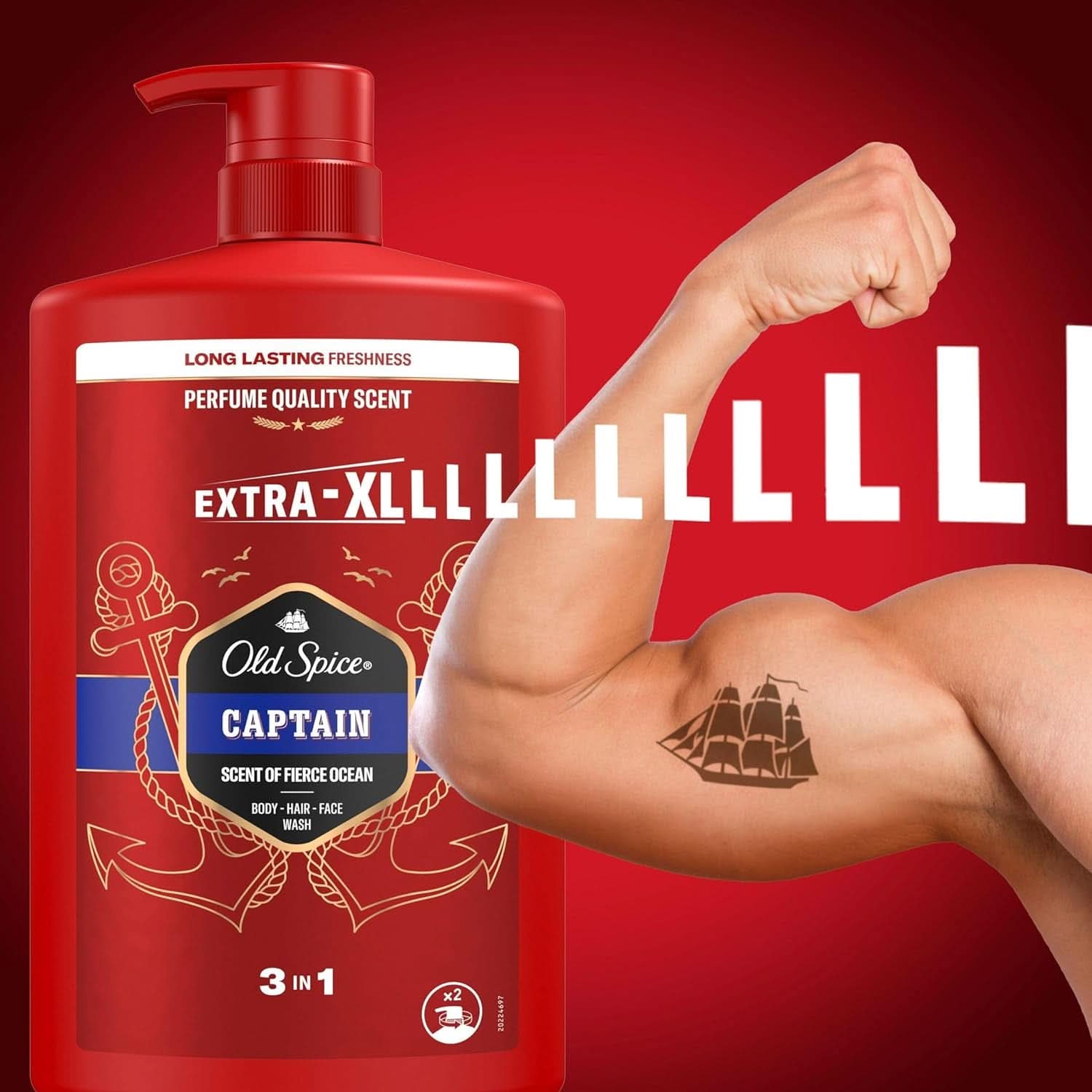 Old Spice Captain 3v1 sprchový gel a šampon pro muže, 1litrový sprchový kout a vana Naty Shop