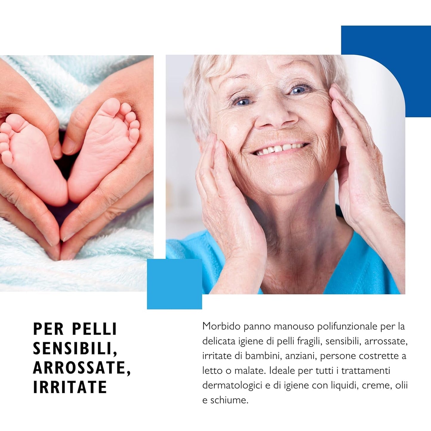 BIODERM Cellusoft - jemné, multifunkční, jednorázové viskózové a polyesterové vlhčené ubrousky - multifunkční ubrousky pro jemnou hygienu citlivé a zarudlé pokožky seniorů a dětí - 30 x 38 cm (50