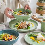 vancasso SESAM Serie Steingut Geschirrset für 12 Personen, 48 teiliges Kombiservice – Tafelservice mit Speisetellern, Desserttellern, Müslischalen und Kaffeetassen, Scandinavian Design
