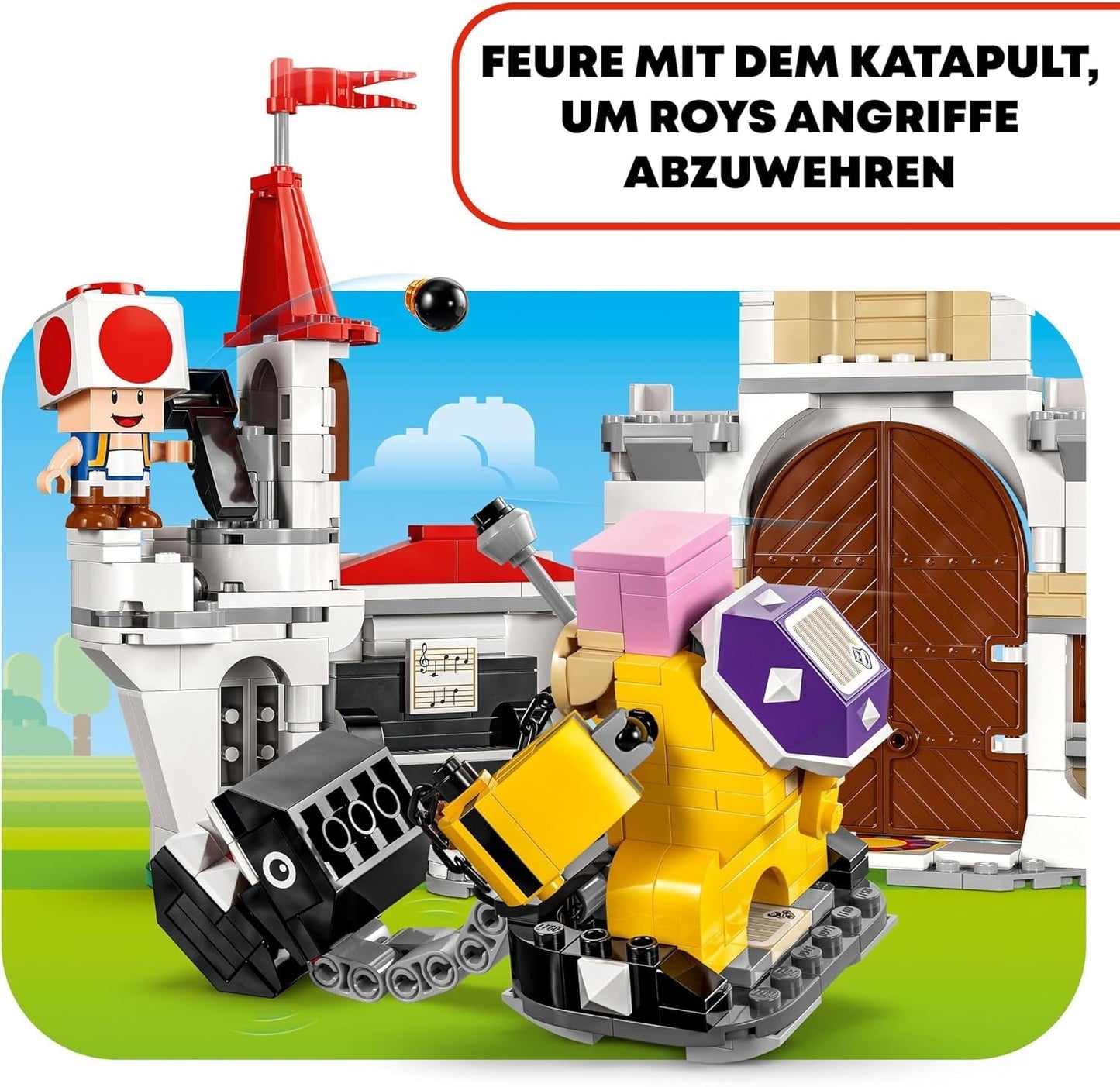 LEGO Super Mario Roy's Battle at the Mushroom Palace Dobrodružná sada s postavami Nintendo Dárek pro dívky, chlapce a hráče 7 let staré 71435 Stavebnice Besuche den LEGO-Store