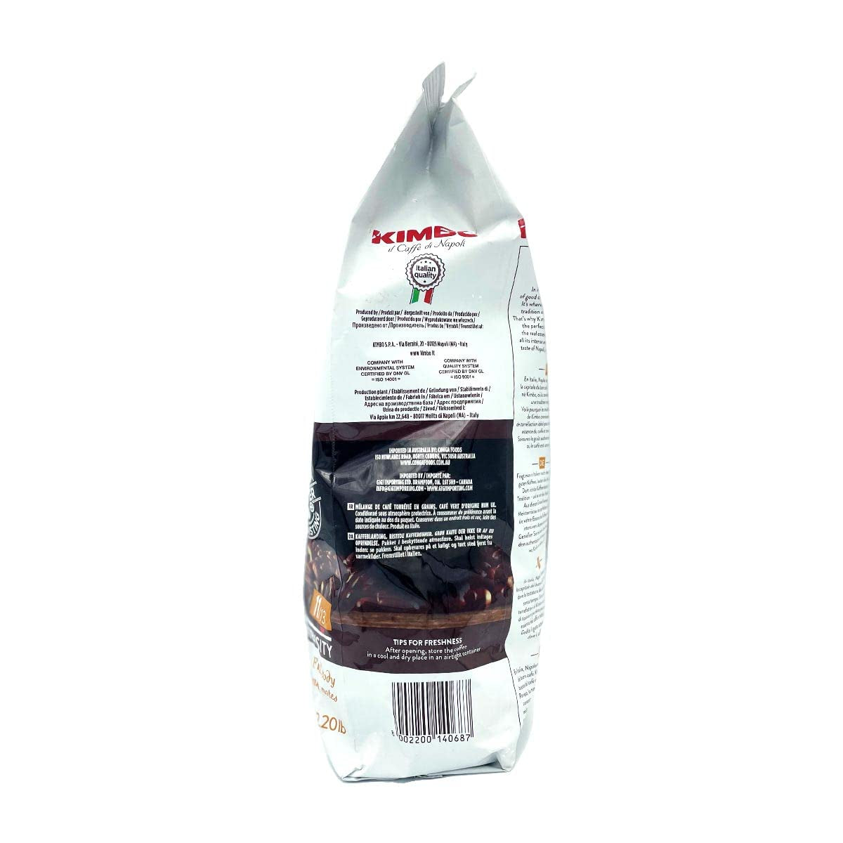 3x kávová zrna Espresso Intense Cream, středně tmavá pečeně, celá kávová zrna, 1 kg sáček, káva z Neapole