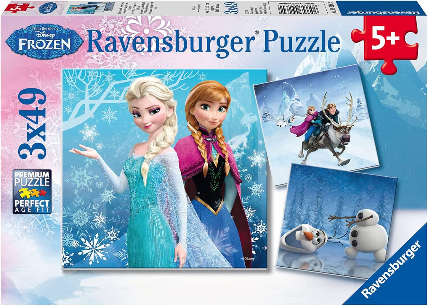 Dětské puzzle Ravensburger - 09264 Adventures in Winterland - skládačka pro děti od 5 let, skládačka Disney Frozen s 3x49 dílky Puzzle Naty Shop Výchozí název
