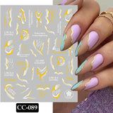 9 Blatt Nagelsticker Französische Spitzenmarmor Nagelaufkleber Selbtklebend Weißes Gold Nail Art Samolepka Dekoration Nageldesign Zubehör