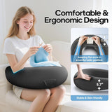 Polštář na hraní a čtení, Polštář na čtení na postel/gauč/na podlahu, Polštář na krmení/háčkovaný polštář s velkým ergonomickým herním polštářem, Polštář pro hráče pro iPad/Laptop – černý