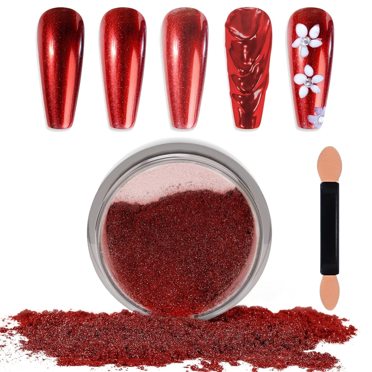 Chrome Nagel Pulver Spiegel Effekt Metallic Staub Holographische Glitter Glasierte Maniküre Dekoration Reflektierendes Pigment Für DIY Gel Polish Nail Art, Harz Handwerk, Geschenke Für Gold