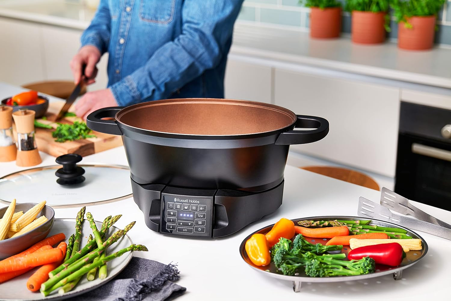 Multicooker Russell Hobbs 6,5L, digitální displej, 8 funkcí vaření Pomalý hrnec Naty Shop