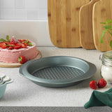 Progress BW09819G2EU7 Shimmer Kollektion, Round Backform Aus Kohlenstoffstahl Mit Antihaftbeschichtung, Ideal Für Pies, Kuchen, Torten Und Quiches, 28 Cm, Grün Formy a plechy na pečení Naty Shop