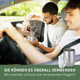 Moderní hrnek Mate 340 ml, sada hrnků Yerba Mate s dvojitou stěnou z nerezové oceli, hrnek na čaj Mate s víčkem bez BPA, bombillas a čisticí kartáček (stříbrný)