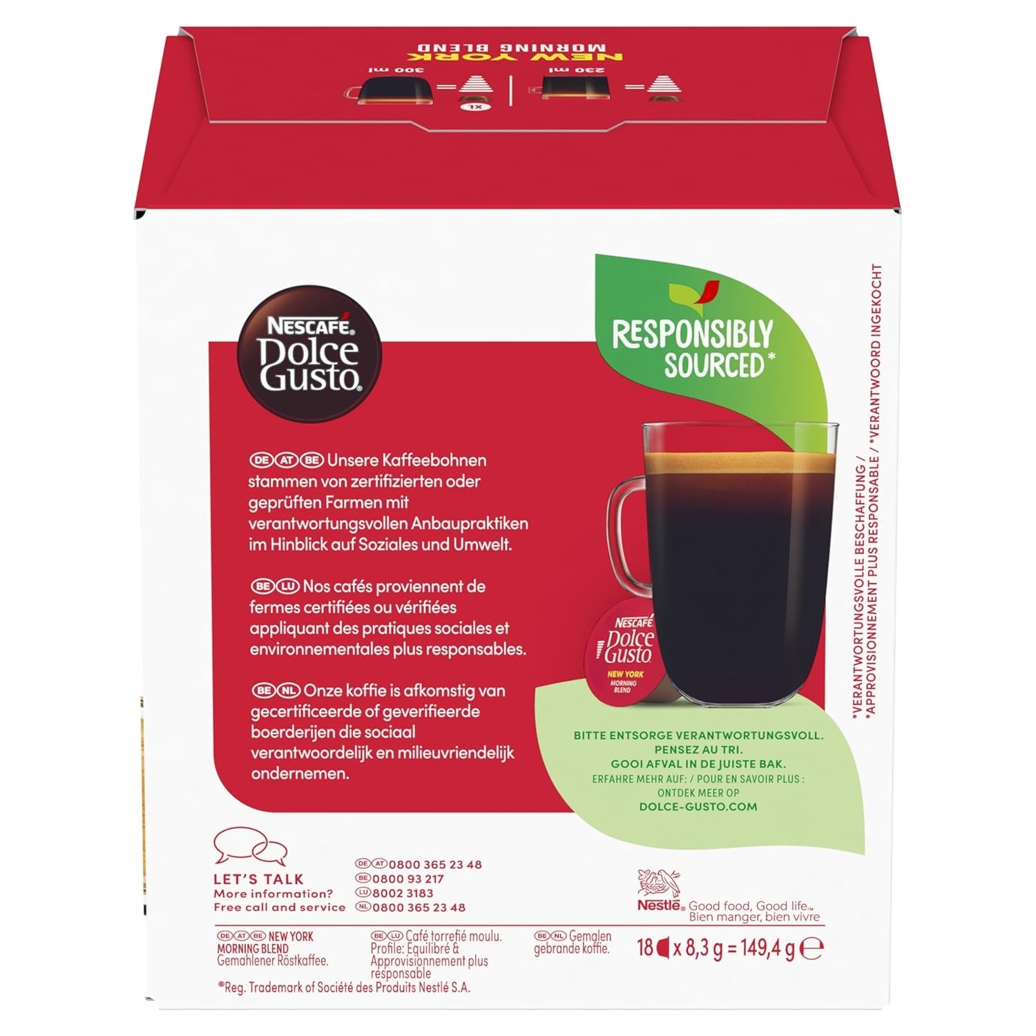NESCAFÉ DOLCE GUSTO American Café Inspiration New York Morning Blend Kaffeekapseln 3er Pack (3 x 18 kapslí)