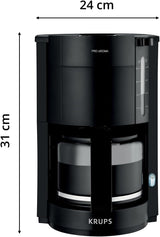 Espresso kávovar Krups F30908 ProAroma s filtrem a skleněnou karafou, objem 1,25 l, 10-15 šálků, 1050 W, černá