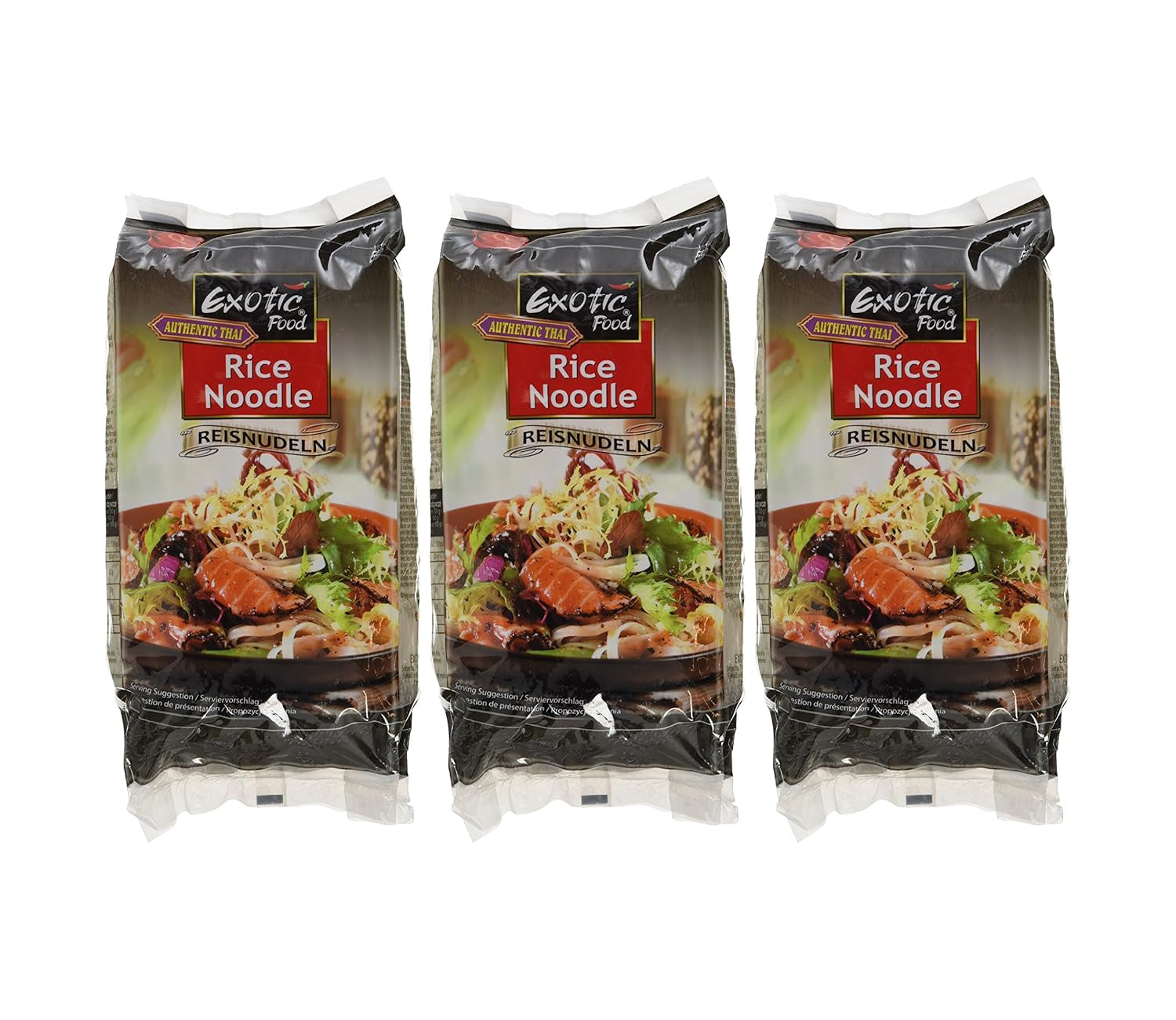 Rýžové nudle, 3 mm, na polévku a salát (Mihoen), balení 3 (3 x 250 g balení)