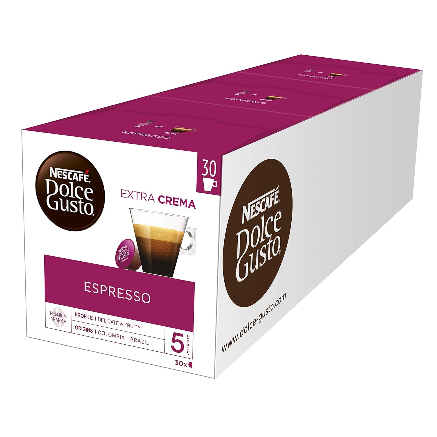 NESCAFÉ Dolce Gusto Dallmayr Crema d´Oro, XXL-Vorratsbox, 90 kafékapsel, 3er Pack (3 x 30 Kapseln) & Espresso, XXL-Vorratsbox, 90 Kaffeekapseln, Aromaversiegelte Kapseln, 30er Pack (3 x Kapseln)