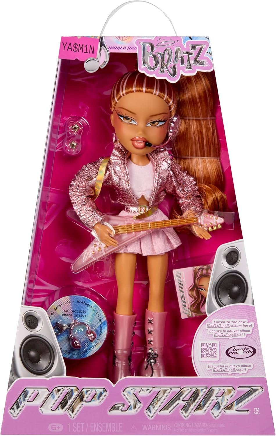 BRATZ Pop Starz Yasmin – Módní panenka se sběratelským kouzlem, oblečením a hudebními doplňky