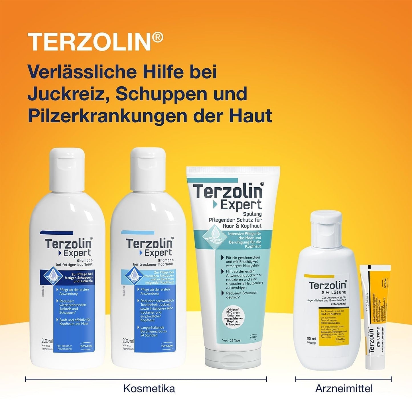 Terzolin Expert Šampon pro mastnou pokožku hlavy a vlasy, proti lupům, 200 ml Sprcha a koupel Terzolin