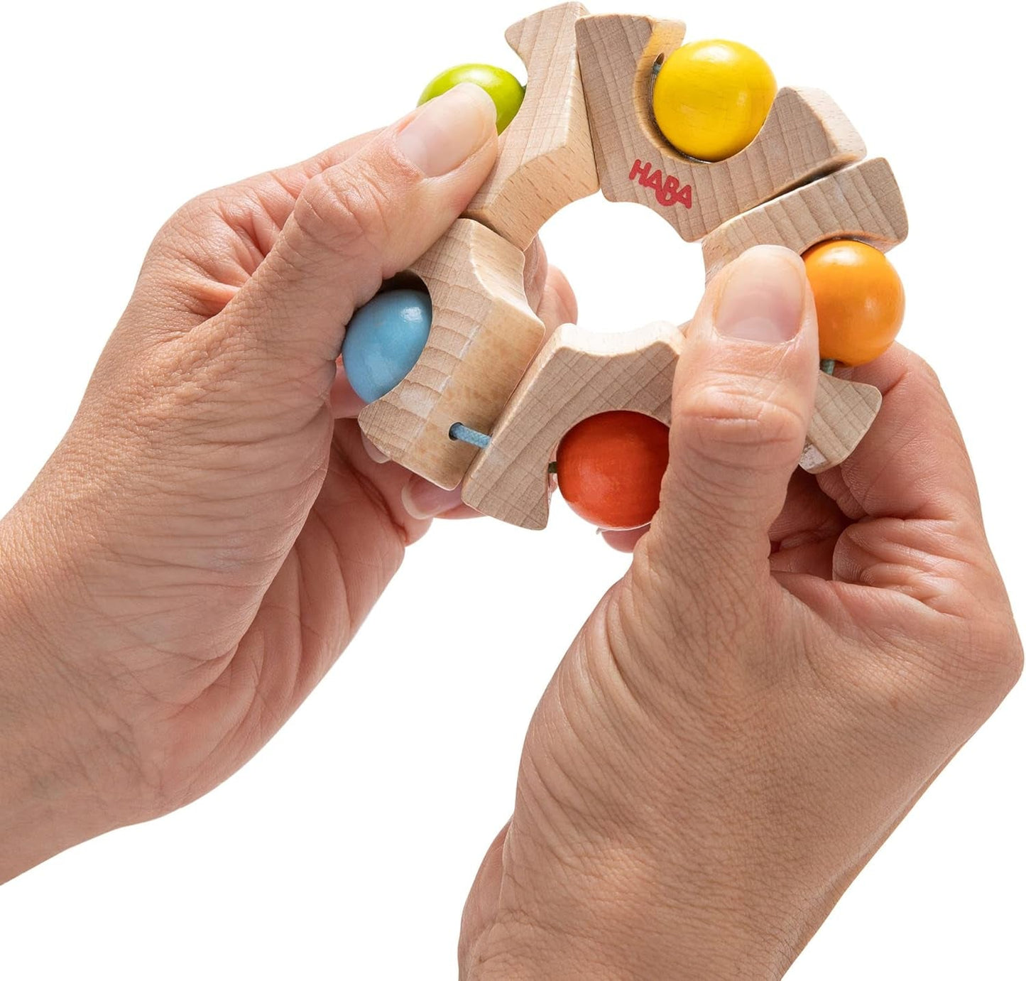 HABA 306692 - Chytací hračka s kuličkovým kolem, Chytací hračka od 6 měsíců, Made in Germany, Colorful Bebe Toys Naty Shop