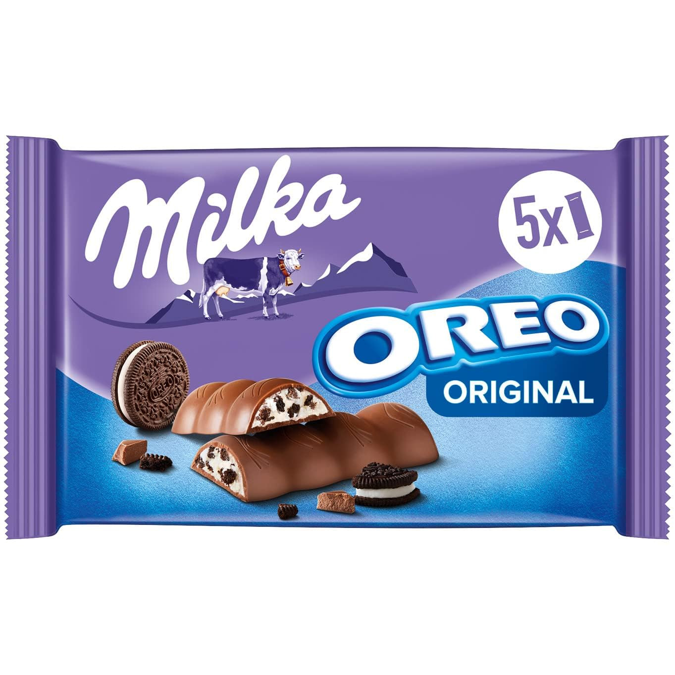 Milka & OREO tyčinky – Čokoláda z alpského mléka s křupavými kousky OREO sušenek v mléčné smetaně – 13 x 185g