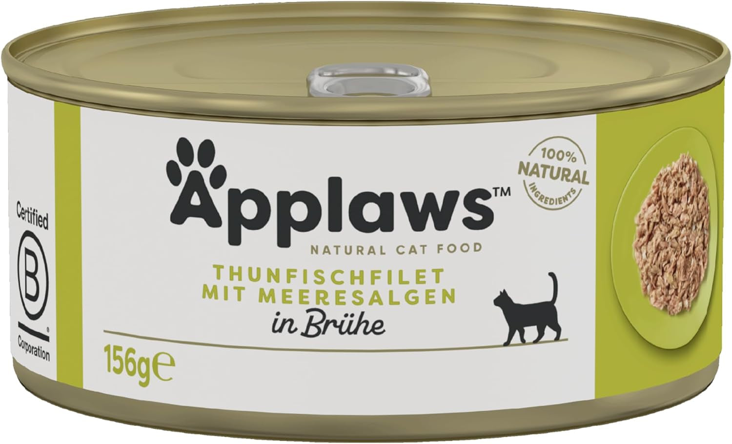 Applaws 100% přírodní Premium-Nassfutter für Katzen, Thunfischfilet mit Algen in Brühe - Packung mit 24 x 156g Dosen