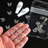 10 kusů slitiny Butterfly nail Charms Kovové nail art přívěsky pro diamanty nehty drahokamy zdobení nehtů zdobení nehtů výroba šperků