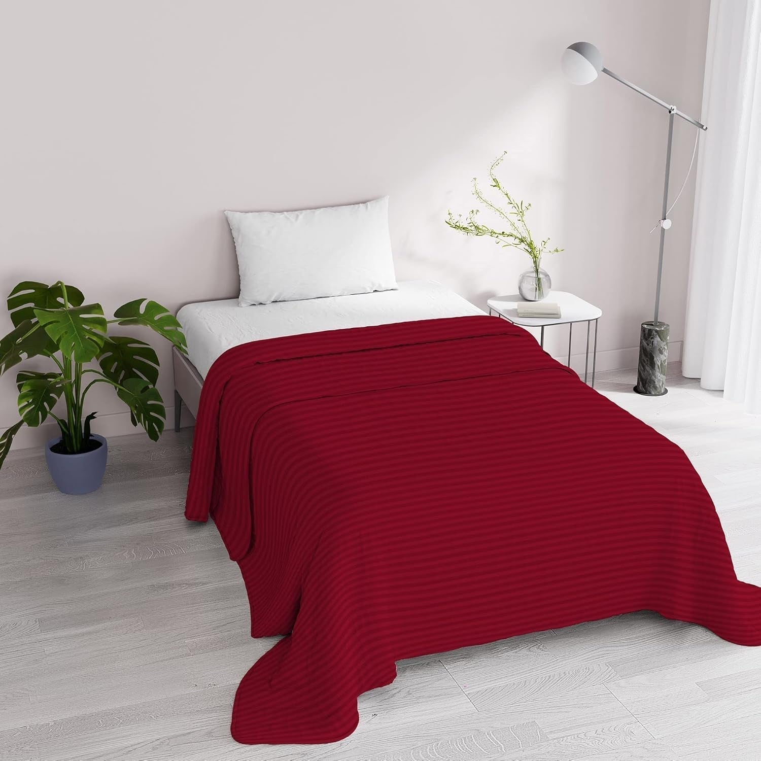Letní přikrývka Satin Stripes, polyester, krémová, 260X250 Cm Přikrývky a přikrývky Naty Shop Bordeaux 170X250 Cm