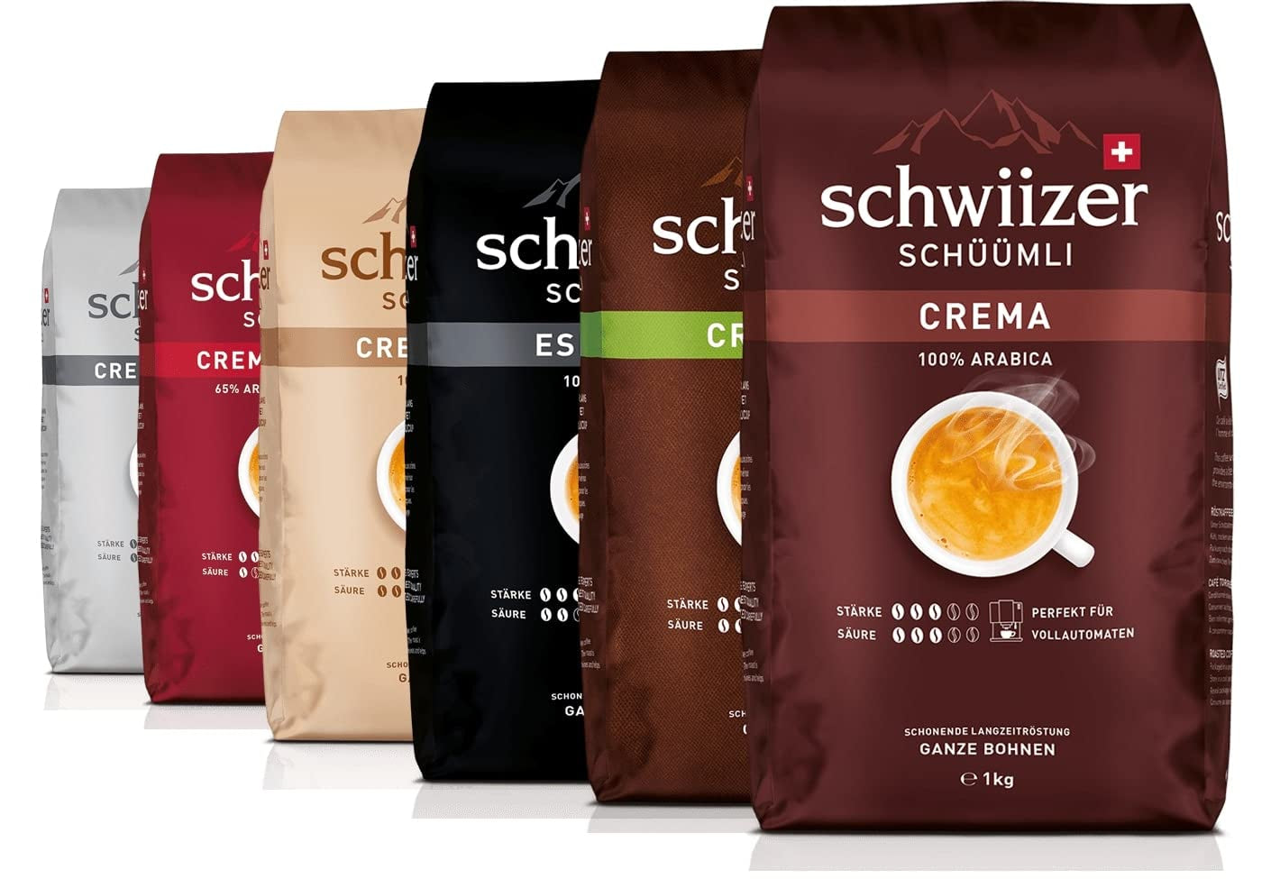 Schwiizer Schüümli Intenso, kapsle, mletá káva 1kg - Intenzita 4/5 - UTZ certifikát (balení 4 ks)