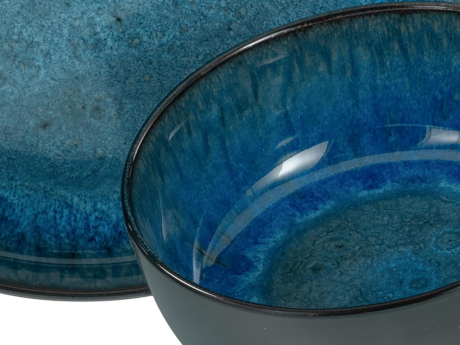 CreaTable, 20149, Nordic Fjord Blue Series, 16dílná sada nádobí pro 4, Porcelánová kombinovaná služba, Vhodné do myčky a mikrovlnné trouby, Kvalitní výroba