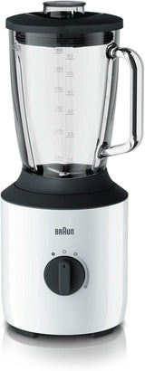 Braun Powerblend 3 JB 3150 BK stojanový mixér - 1,5 l Glas-Mixaufsatz, Küchenhelfer Zum Zerkleinern, Pürieren & Mixen, 800 Watt, Schwarz Kitchen Naty Shop Weiß Single