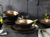CreaTable, 23598, GLAMOUR Series – zlatá, 16dílná sada nádobí, porcelánová kombinovaná služba, vhodné do myčky a mikrovlnné trouby, kvalitní výroba