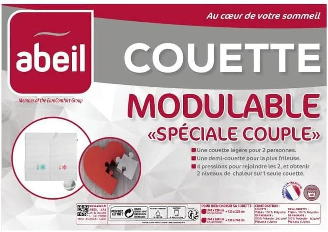 Abeil Couette Modulable Special Couple 220 X 240 cm Přikrývky a přikrývky Naty Shop