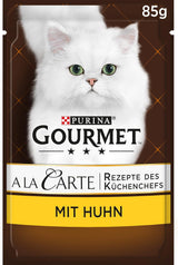 Gourmet A la Carte mokré krmivo pro kočky s kuřecím masem, špenátem a těstovinovými perličkami, balení 26 ks (26 x 85 g)