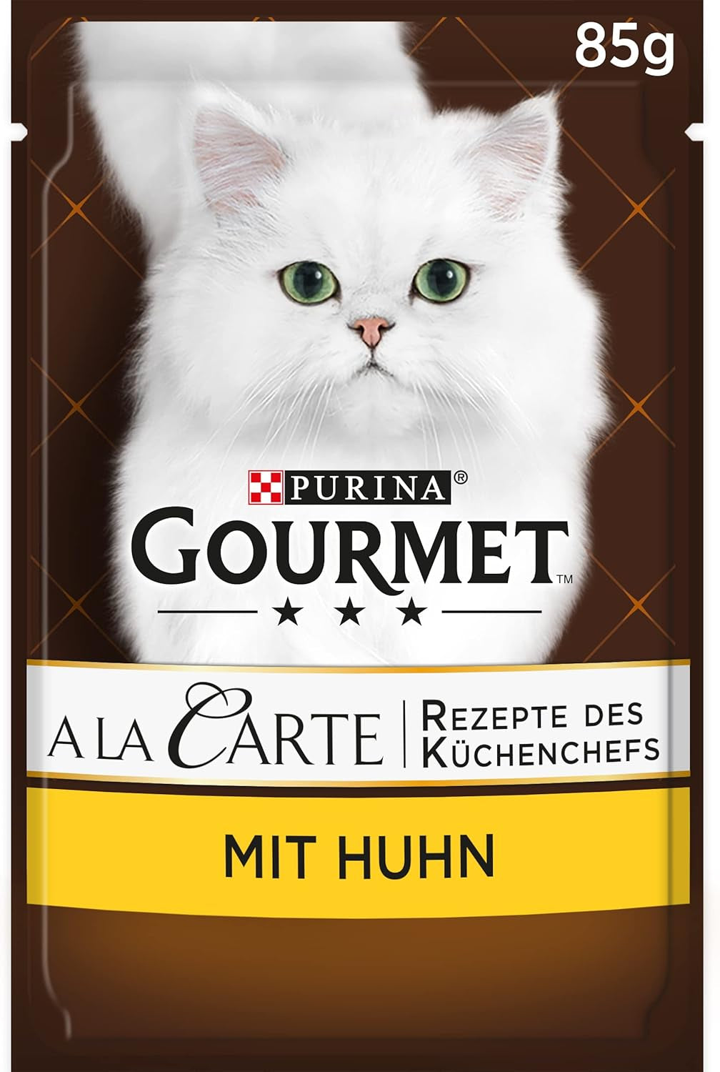 Gourmet A la Carte mokré krmivo pro kočky s kuřecím masem, špenátem a těstovinovými perličkami, balení 26 ks (26 x 85 g)
