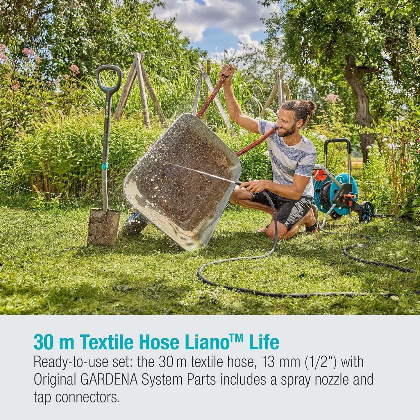 Gardena Liano Life 1/2 palcová textilní hadice, sada 30 m: Extrémně flexibilní textilní zahradní hadice s PVC vnitřní hadicí, nezalomená, lehká, odolná proti povětrnostním vlivům (18457-20)