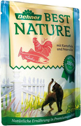 Dehner Best Nature Katzenfutter Multipack, Nassfutter, für ausgewachsene Katzen, je 2 x Kalb / Wild / Huhn / Kaninchen, 8 x 85 g sáček (680 g)