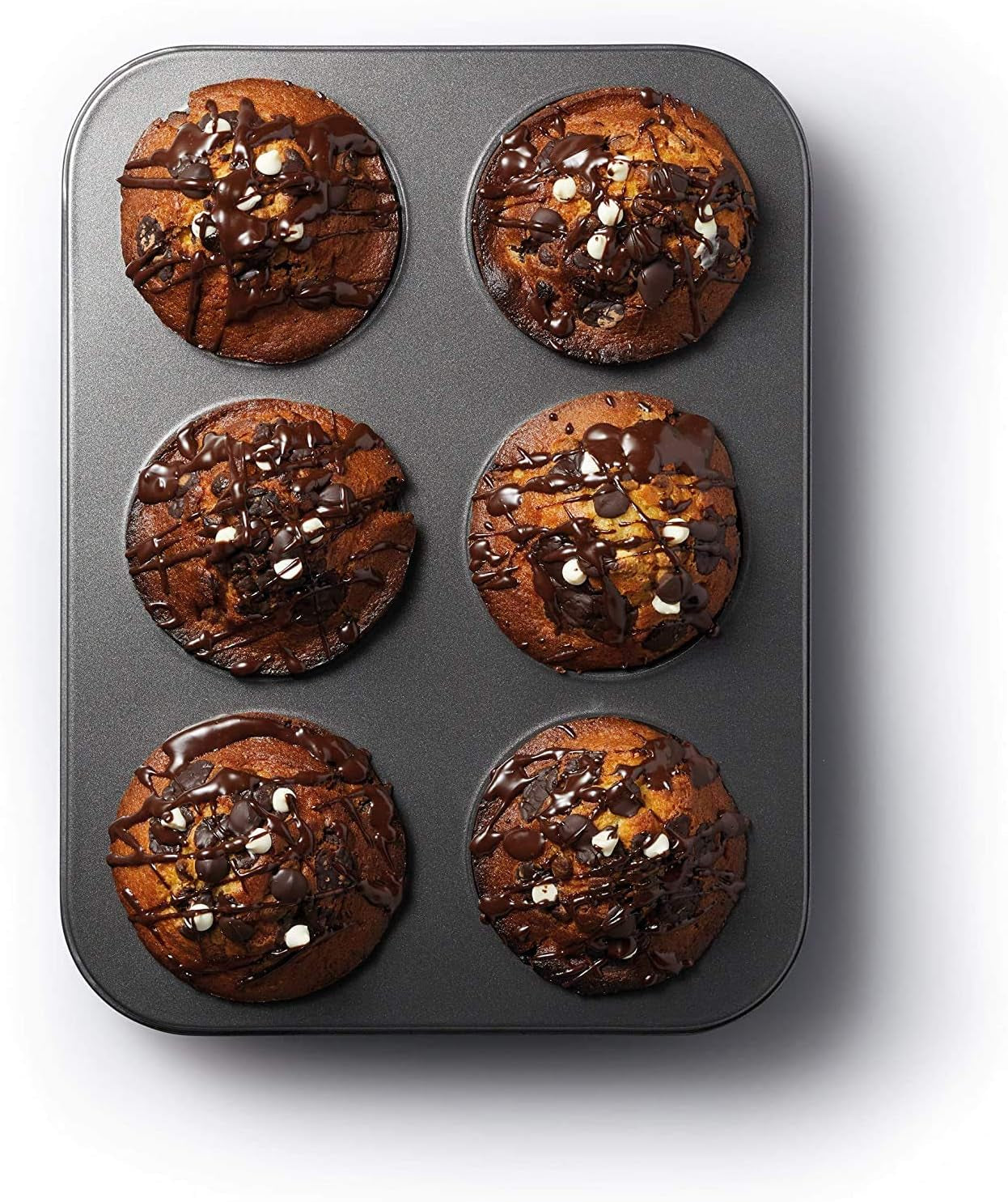 Masterclass Tiefes Muffinblech/Yorkshire Puddingform, 6-Loch-Form Mit PTFE-, PFOA- Und Bpa-Freier Antihaftbeschichtung, Robuster 1 Mm Kohlenstoffstahl, Grau, 35 X 26 Cm Formy a plechy na pečení Naty Shop