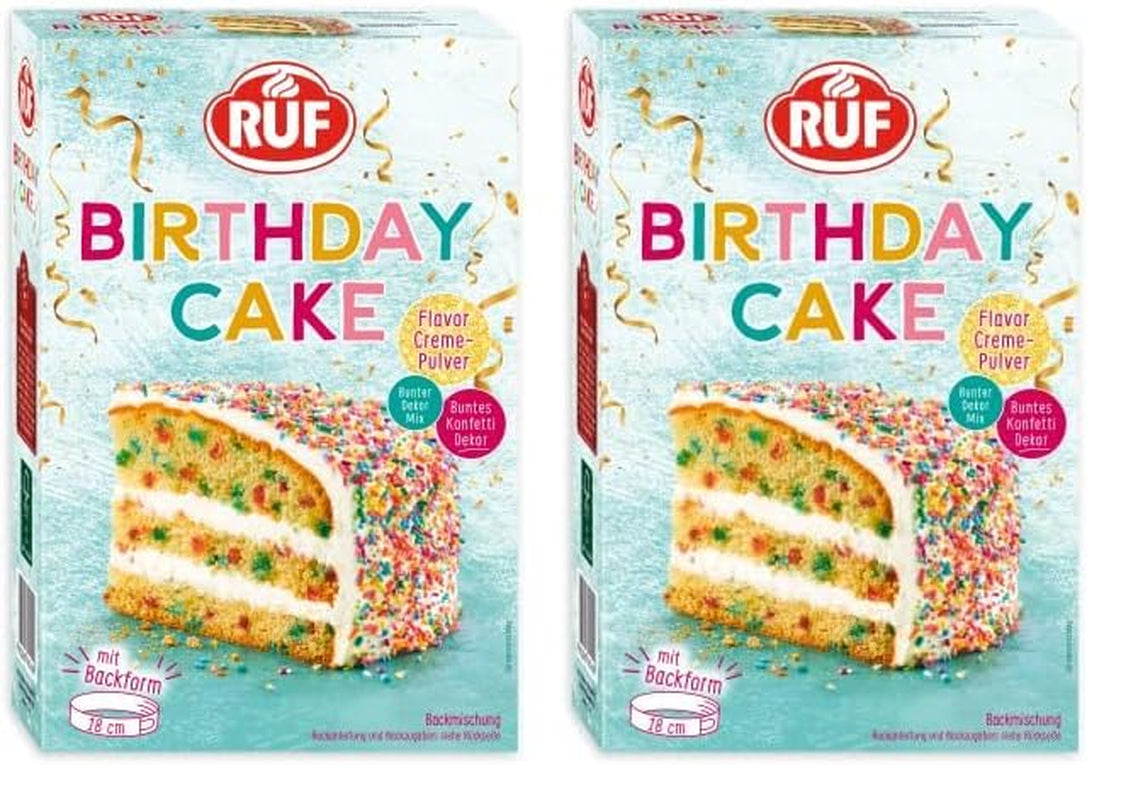 Narozeninový dort RUF, Geburtstagskuchen, Schicht-Torte Aus Rührteig Und Konfetti-Streusel, Tortencreme Und Buntem Dekor-Mix, Für Kindergeburtstag, Familienfeier, Einschulung, 1X425G Icings and Decor Naty Shop 4Er5