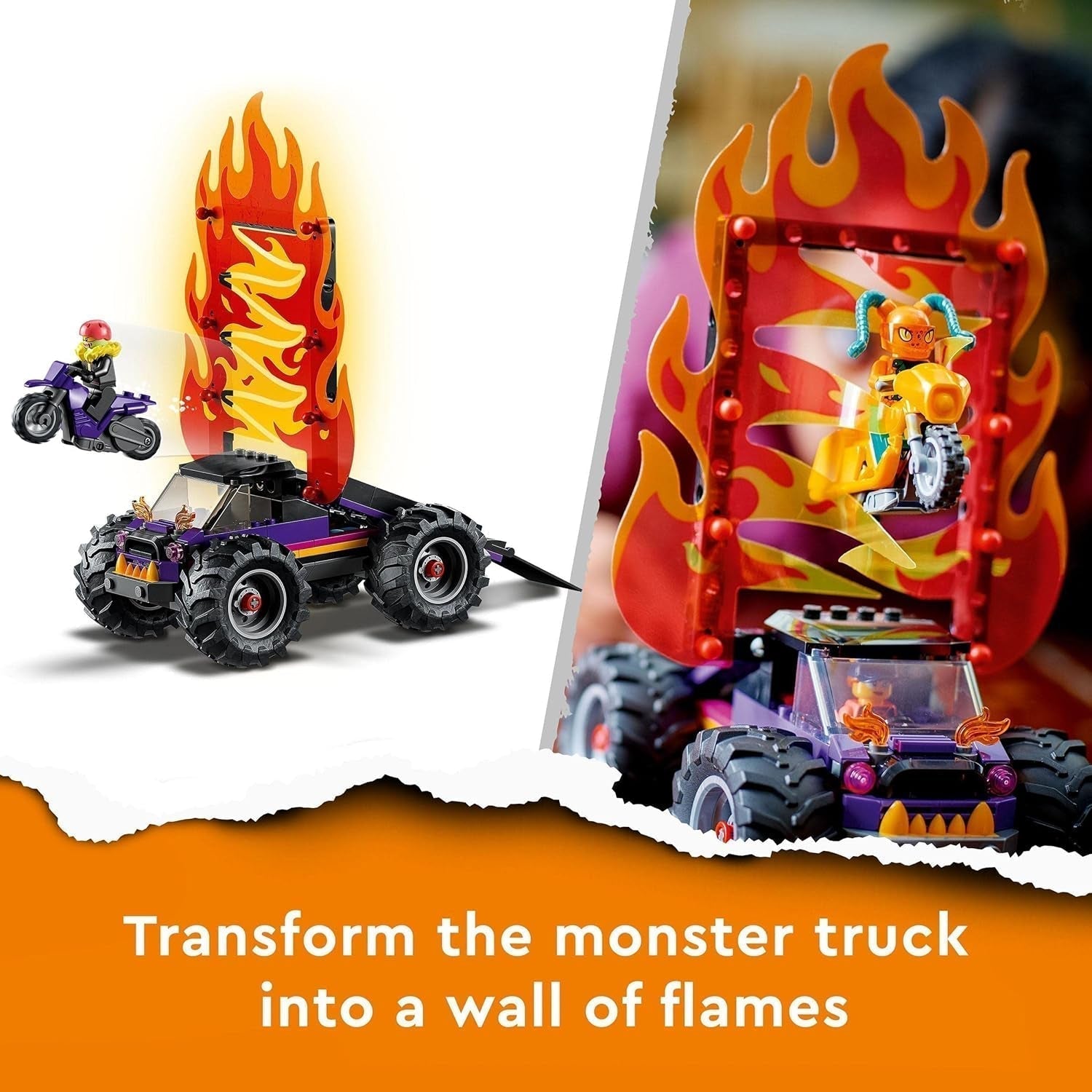 LEGO 60339 City Stuntz Stuntz Show Double Looping Set, vč. rampa, monster truck, 2X motocykl a 7 minifigurek, hračka pro děti od 7 let Stavebnice Besuche den LEGO-Store