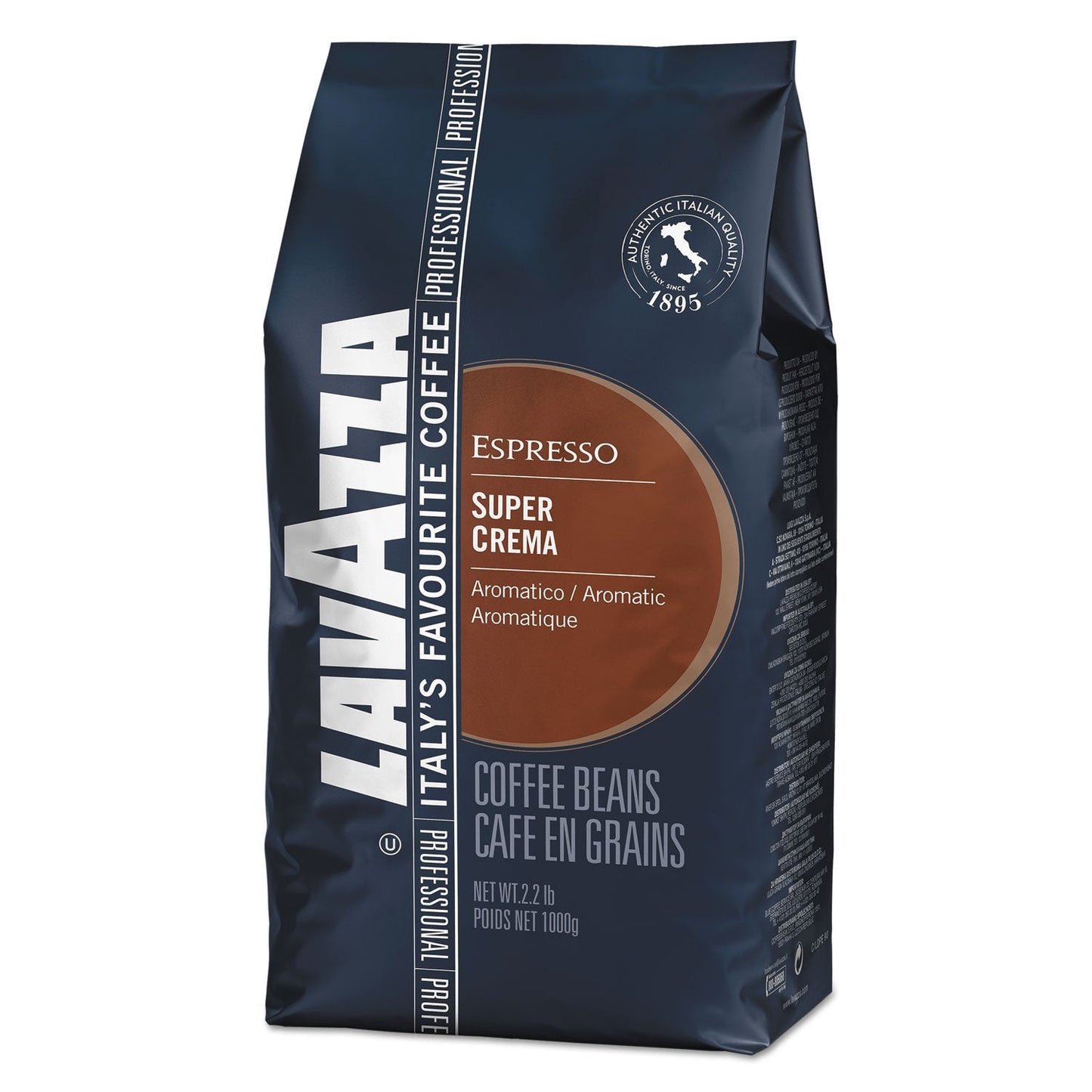 Káva Lavazza Espresso Super Crema, celá zrna, mletá káva, 1000g