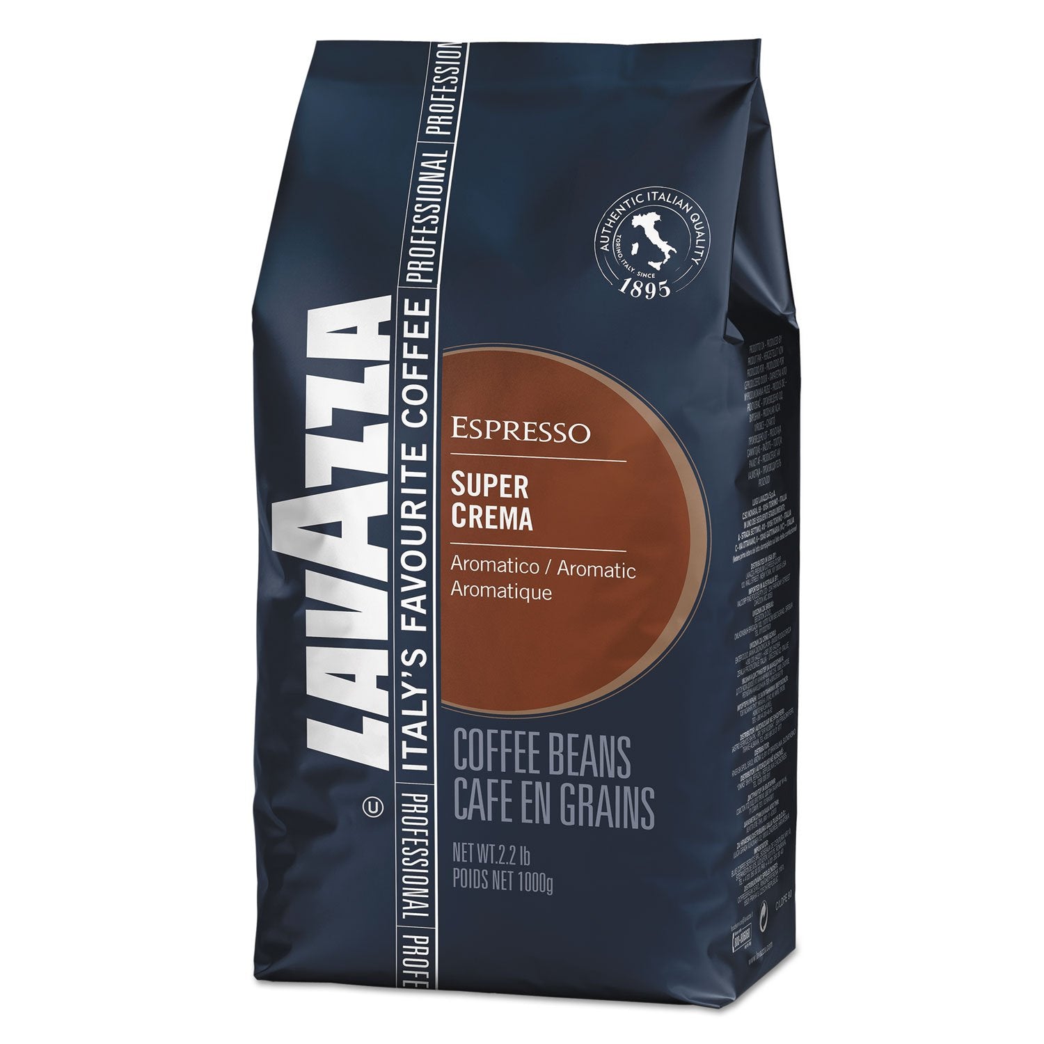 Káva Lavazza Espresso Super Crema, celá zrna, mletá káva, 1000g