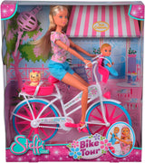 Simba 105739050 - Steffi Love Bike Tour, Steffi a Evi ve svém třípatrovém zámku s houpačkou, nábytkem a spoustou doplňků, 40 kusů, 102x90x38cm, pro děti od 3 let