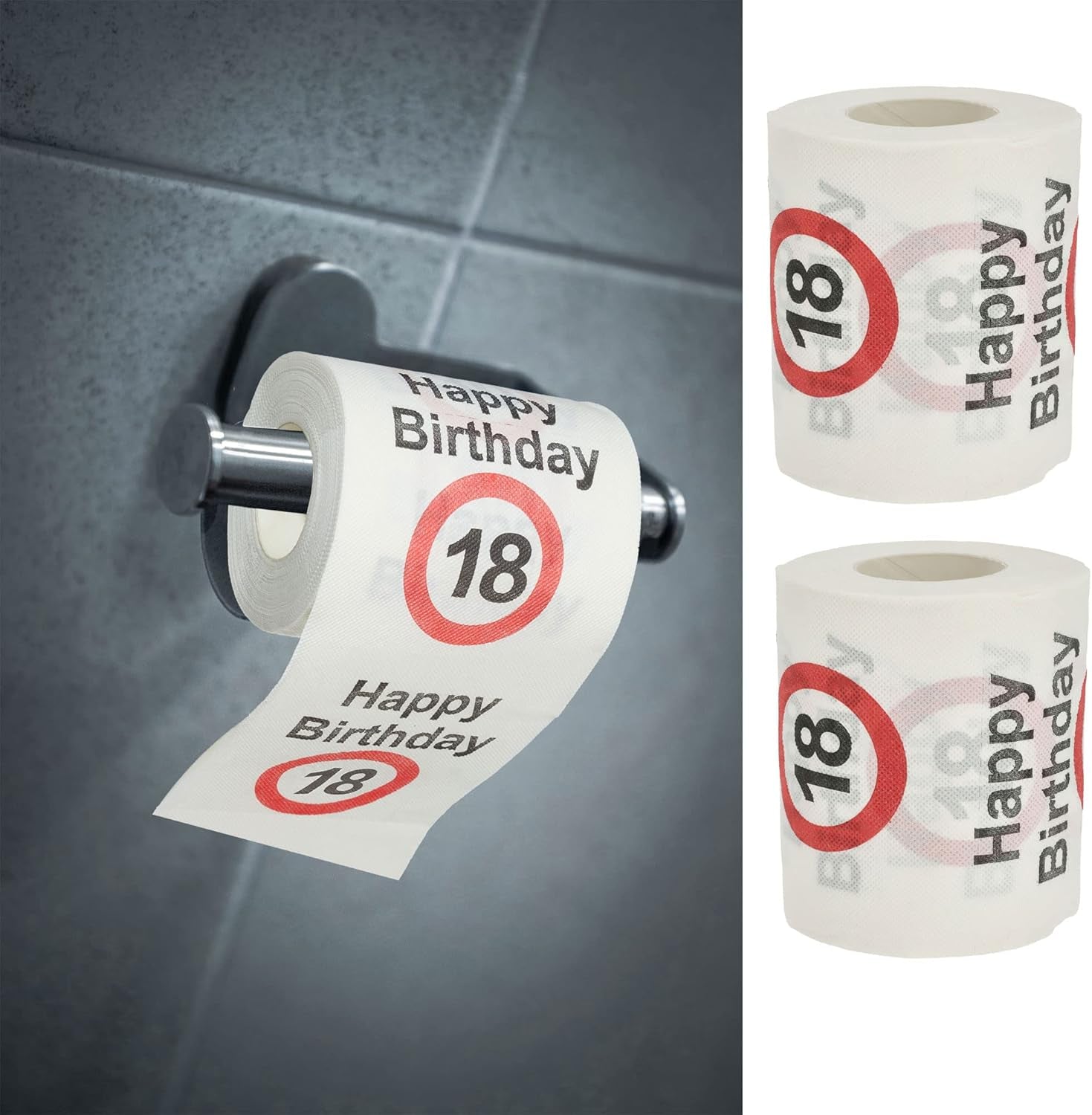 Sada 4ks toaletních papírů "Happy 40th birthday" │40th birthday 24 metrů 2-látky 180Gr/Qm │ Toaletní papír motiv toaletní papír (4 X toaletní papír 40)