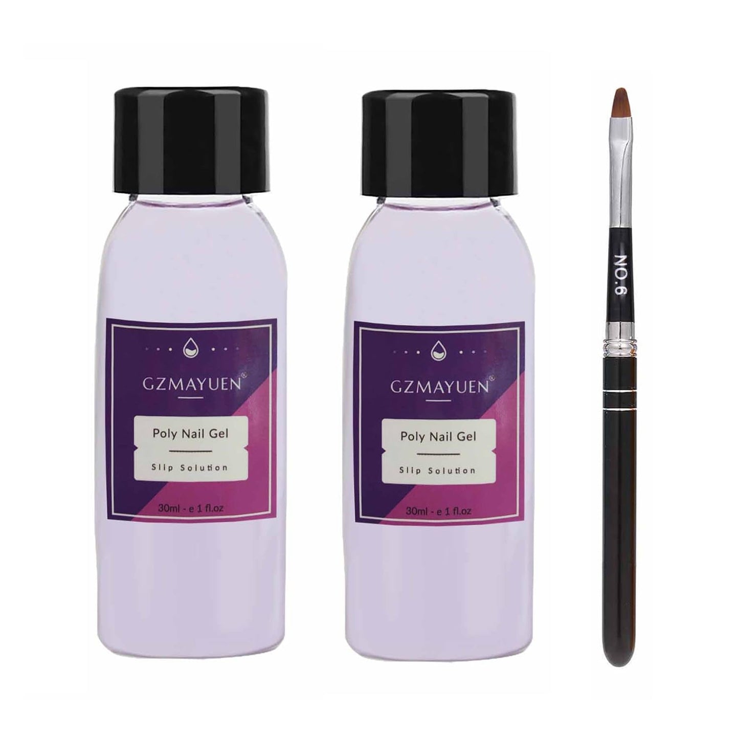 GZMAYUEN Poly Nail Gliding Solution 30 ml * 2 gel na prodlužování nehtů Tekutý gel na prodlužování nehtů – jednoduchý DIY roztok na klouzání se štětcem