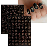 JMEOWIO Nálepka na nehty Frühling Blume 12 Blatt Nálepka na nehty Selbtklebend Nagelaufkleber Sommer Blumen Zlatá dekorace Nageldesign Zubehör